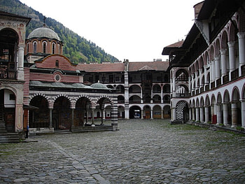 Rila's Monastery, religious, rila, monastery, bulgaria, achitecture, , church, mountain HD wallpaper