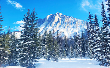 Elk Lakes Provincial Park, British Columbia, mountain, snow, winter, landscape, sky, canada HD wallpaper