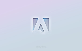 Adobe logo, cut out 3d text, white background, Adobe 3d logo, Adobe emblem, Adobe, embossed logo, Adobe 3d emblem HD wallpaper