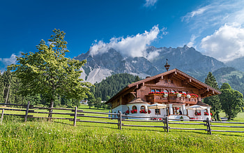 Alps, mountain landscape, Styria, rocks, forest, mountains, Ramsau am Dachstein, Austria HD wallpaper