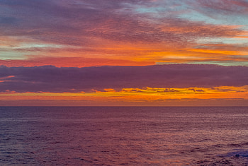 Nature, Sunset, Sea, Clouds, Waves, Horizon HD wallpaper