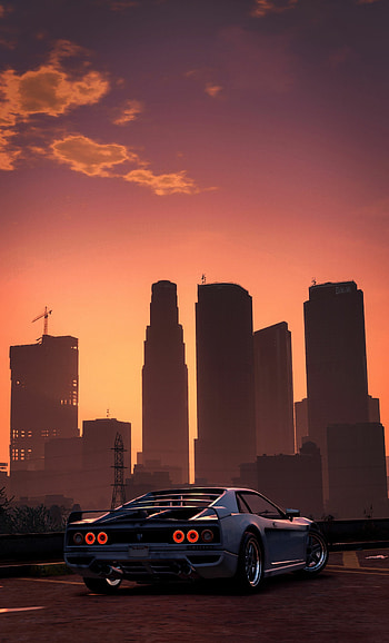 Grand Theft Auto 5, Los Santos skyline, Car , GTA cars HD phone wallpaper