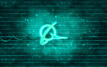 Boeing turquoise logo, , turquoise brickwall, Boeing logo, brands, Boeing neon logo, Boeing HD wallpaper