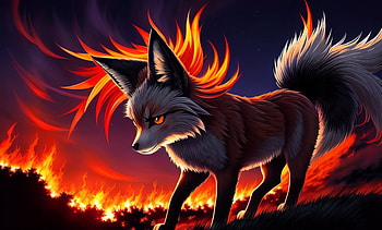 Emberfox - Quad Fantasy AI, AI Art, fantasy, fox HD wallpaper