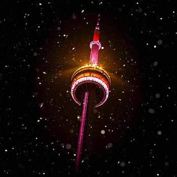 Night, Snow, Building, Dark, Shine, Light, Tower HD phone wallpaper