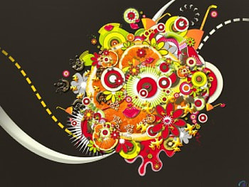 Color Burst, arches, ribbon, colors, dotted, vector, flowers, lines HD wallpaper