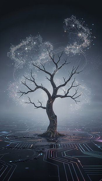 Starlit Dead Tree — HD phone wallpaper