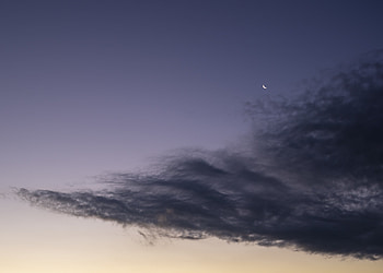 Nature, Sky, Twilight, Clouds, Moon, Dusk, Evening HD wallpaper
