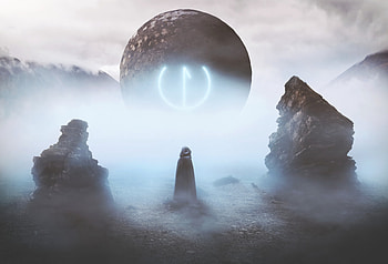 Art, Shining, Silhouette, Stone, Symbol, Altar, Rune HD wallpaper