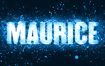 Happy Birtay Maurice, , blue neon lights, Maurice name, creative, Maurice Happy Birtay, Maurice Birtay, popular american male names, with Maurice name, Maurice HD wallpaper