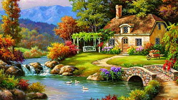 Lonely countryside, Cottage, House, Pretty, Cabin HD wallpaper