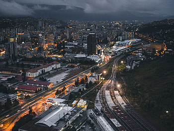 Cities, Building, View From Above, Night City, Railway HD wallpaper