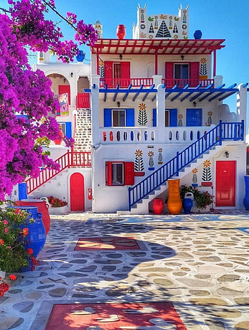 mikonos, greece, city HD phone wallpaper