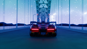 McLaren Senna Near, McLaren Senna, 3D, sky, blue, pink HD wallpaper