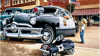 my first policecar, retro, chevrolet, vintage, cars HD wallpaper