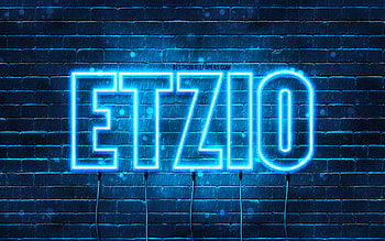 Etzio, , with names, Etzio name, blue neon lights, Etzio Birtay, Happy Birtay Etzio, popular italian male names, with Etzio name HD wallpaper