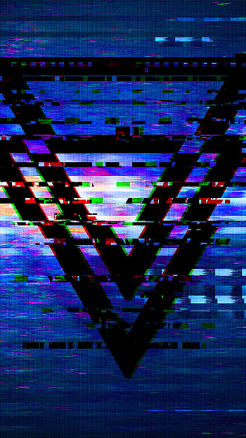 Glitch art, resolution, Digital distortion, Abstract triangles HD phone wallpaper