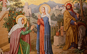Visitation - Magnificat, Elisabeth, visitation, Mary, Joseph HD wallpaper