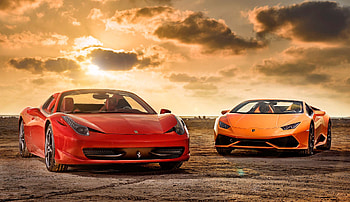 Ferrari 488 And Lamborghini Huracan, ferrari-488, ferrari, cars, lamborghini-huracan, lamborghini HD wallpaper