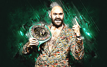 Tyson Fury, British boxer, WBC world champion, green grunge background, World Boxing Council, WBC belt HD wallpaper