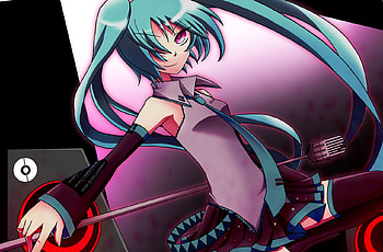 Hatsune Miku, awesome, nice, singing, hatsune, sexy, twintail, stage, hot, girl, headset, singer, aqua, purple, anime, pretty, virtual, song, heads, cute, vocaloid, red eyes, bass, beauty, miku, music, vocaloids, base, program, skirt, beautiful, diva, dark, tie, aqua hair, red, cool, idol, micro HD wallpaper