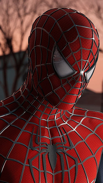 Spider-Man 2002, red, marvel, blue, comics, superhero, spiderman HD phone wallpaper