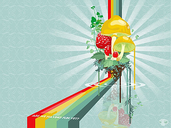 Mashrooms, Rainbow, Vector, Bright, , Drawing, Stripes, Streaks HD wallpaper