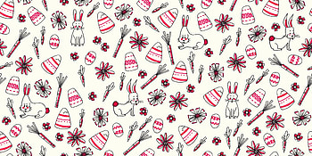 Pattern, carrot, egg, bunny, white, red, texture, easter HD wallpaper
