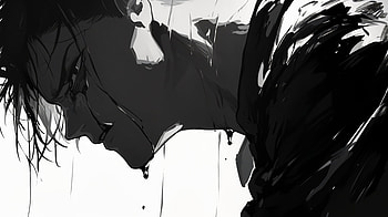 Emotional Depth: Sadness and Anger in Ultra, sad, crying, angry, Anime, Black & White, sad anime, Black And White Anime HD wallpaper