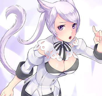 Kawaii Neko, cat ears, black, cute, beauty, lady, butterfly, female, sweet, white, art, girl, beautiful, tail, woman, anime girl, neko, anime, pretty, white hair, lovely HD wallpaper