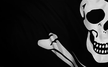 Half Mast, abstract, cg, 3d, skull, flag, bone HD wallpaper