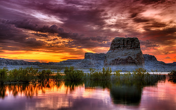 Landscape, Sunset, Mountains HD wallpaper