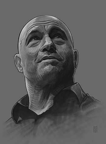 Joe Rogan, Artstation podcast tribute, Unique perspective, Artistic interpretation HD phone wallpaper