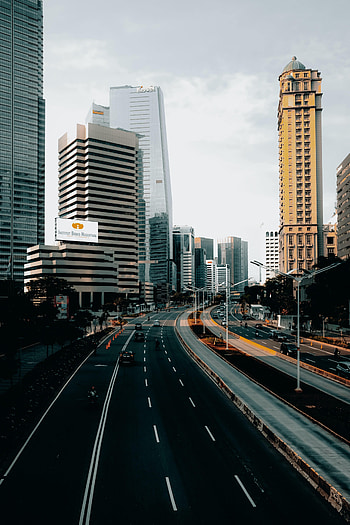 Road, Cities, Auto, City, Building, Markup, Skyscrapers HD phone wallpaper