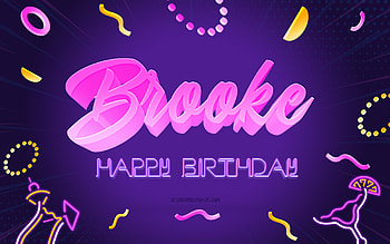 Happy Birtay Brooke, , Purple Party Background, Brooke, creative art, Happy Brooke birtay, Brooke name, Brooke Birtay, Birtay Party Background HD wallpaper