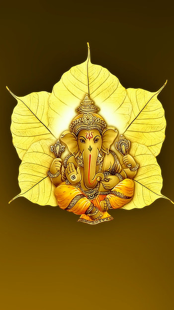 Ganpati , Beautiful, Leaves Background HD phone wallpaper