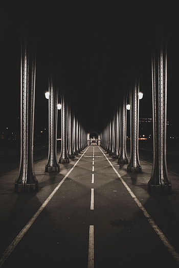 Cities, Night, Road, Markup, Column, Columns HD phone wallpaper