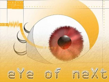 Eye of next, words, squares, eyeball, yellow HD wallpaper