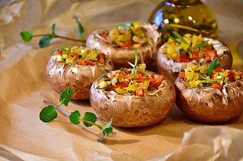 Vegan grilled mushrooms, Bursting with flavor, Plant-based BBQ, Healthy indulgence HD wallpaper
