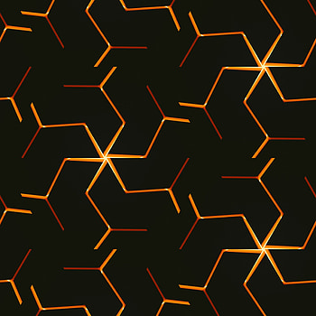 Orange glowing edges, lines, dark surface HD phone wallpaper
