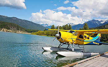 Seaplane, mountains, water, lake HD wallpaper