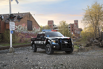2018 Ford F-150 Police Responder, Truck, Police, Black, Lights HD wallpaper