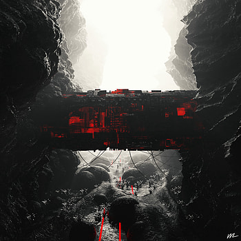 Sci-Fi, Building, Rocks, Miscellanea, Miscellaneous, Cave, Tunnel HD phone wallpaper