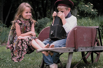 Camera, kids, girl, boy, young HD wallpaper