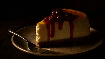 Midnight Cherry Cheesecake —, Dessert HD wallpaper