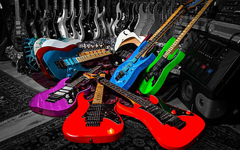 Electric guitars, Colorful instruments, High-quality , Musical inspiration HD wallpaper