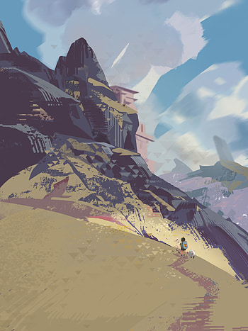 Art, Mountains, Path, Journey HD phone wallpaper