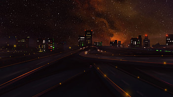 Expressway, dark, night, digital art HD wallpaper