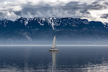 Sailboat Seascape Landscape, boat, sea, graphy HD wallpaper