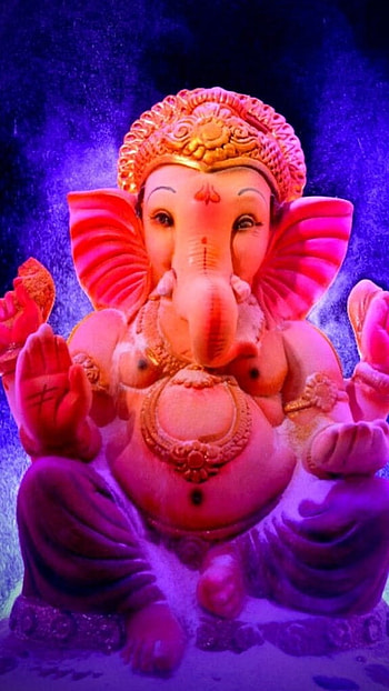 God Ganesh, Purple Background, purple, background HD phone wallpaper